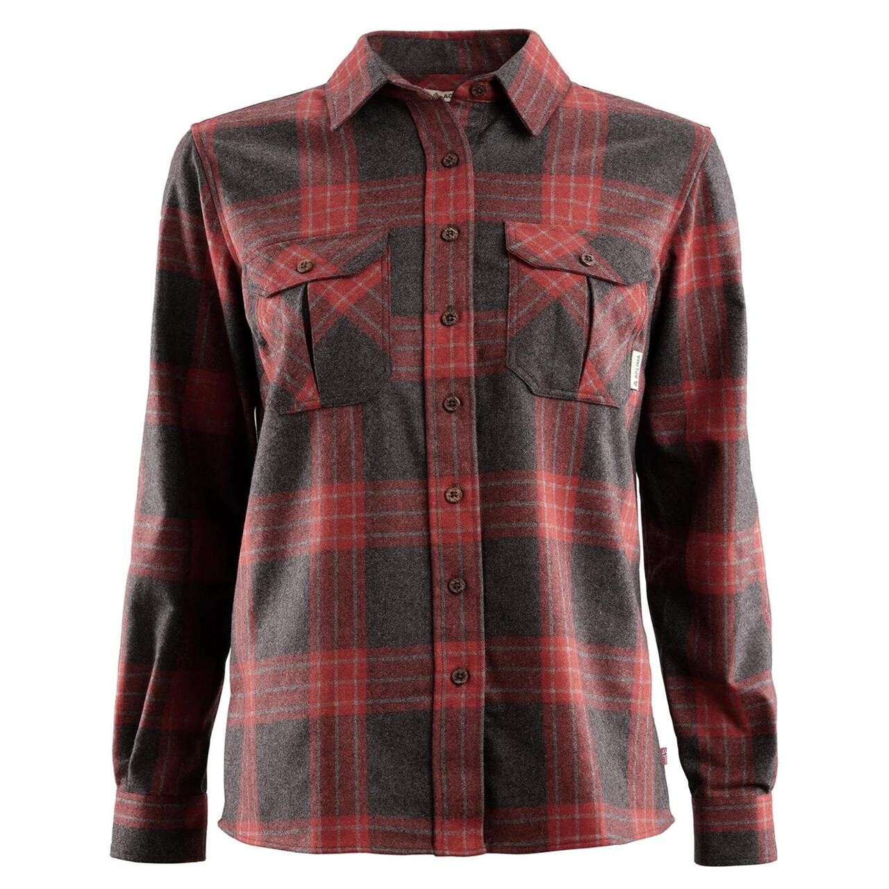 Aclima Womens Leisurewool Reborn Shirt Grå Check Grey/red X Large
