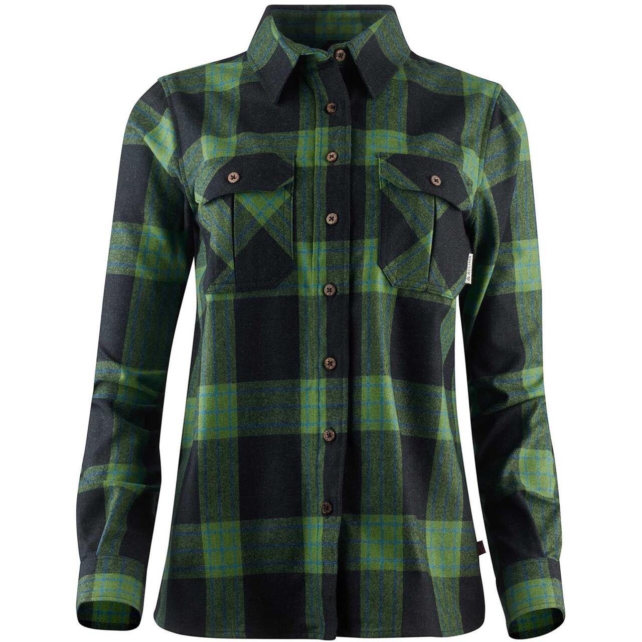 Aclima Womens Leisurewool Reborn Shirt Grå Check Dark Grey/green Xx Large