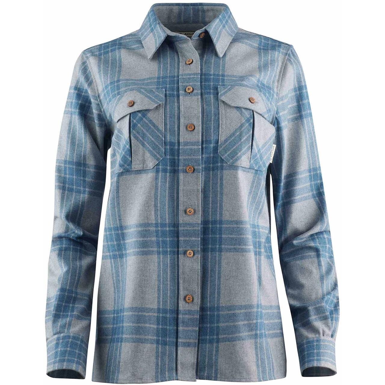 Aclima Womens Leisurewool Reborn Shirt Grå Check Light Grey/jeans Xx Large