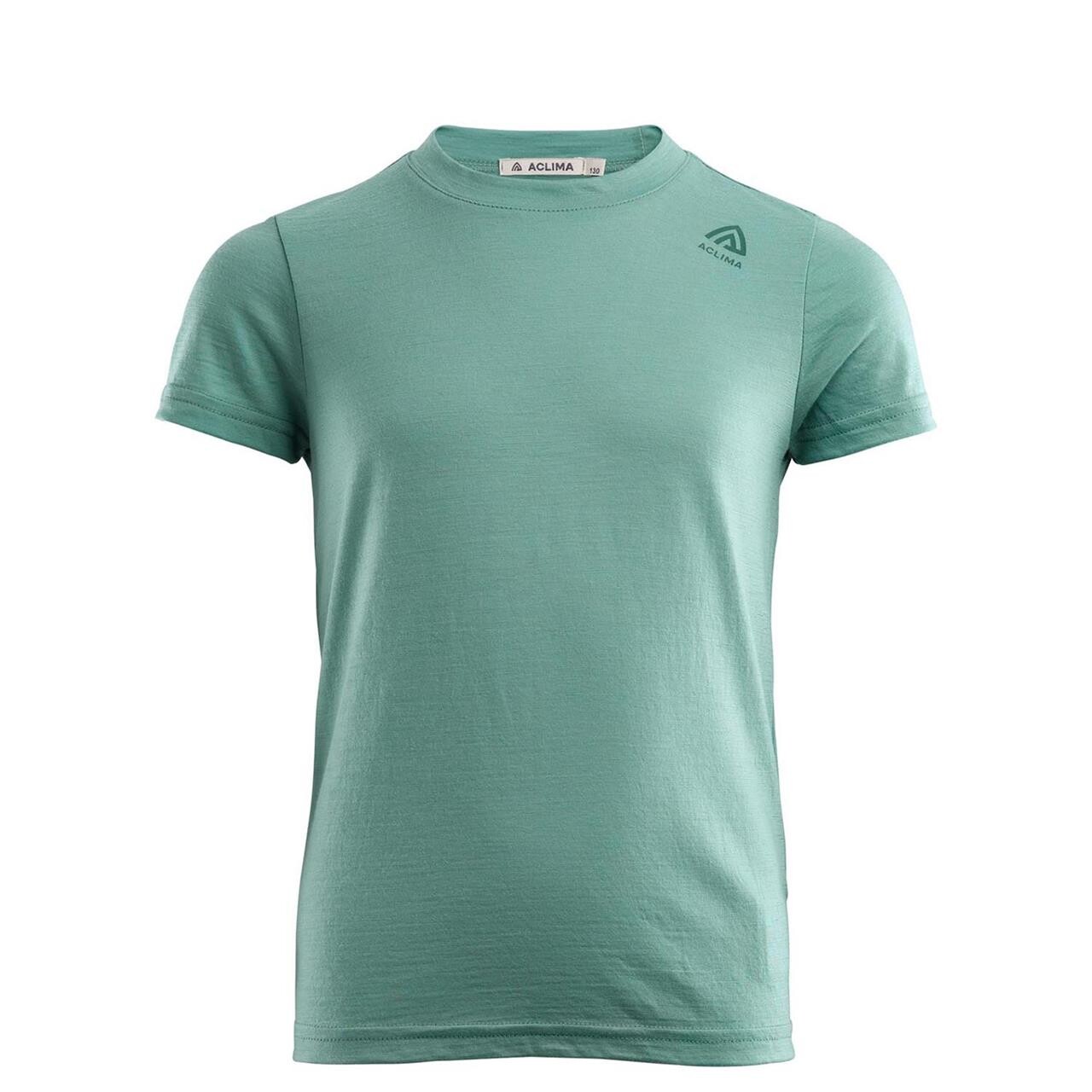 Aclima Youths Lightwool T Shirt Blå Oil Blue 130 Cm