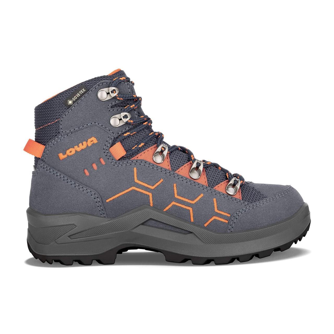 Se Lowa Kids Kody Evo GTX Mid Junior (Blå (STEEL BLUE/ORANGE) 28) hos Friluftsland.dk