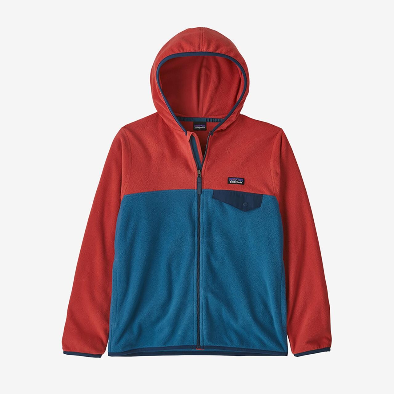 Patagonia Kids Micro D Snap-t Jacket (Blå (WAVY BLUE W/SUMAC RED) X-large)