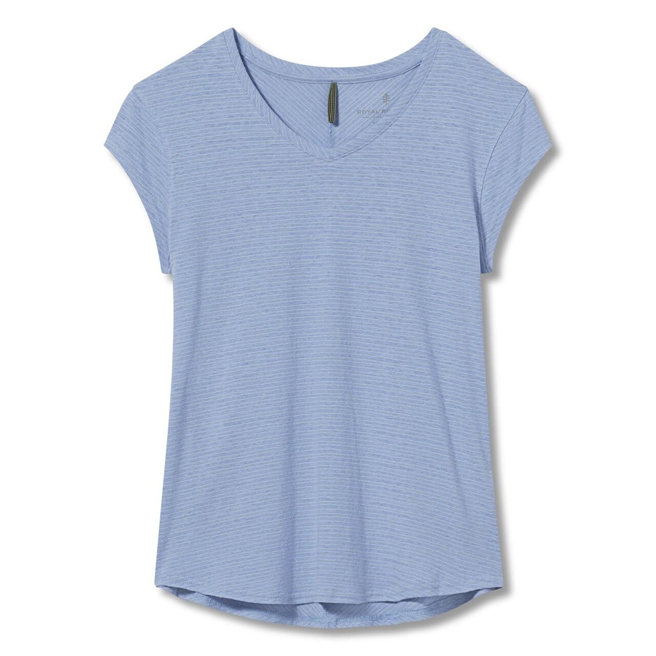 Royal Robbins Womens Vacationer V Neck S/s Lilla Larkspur Mist Str