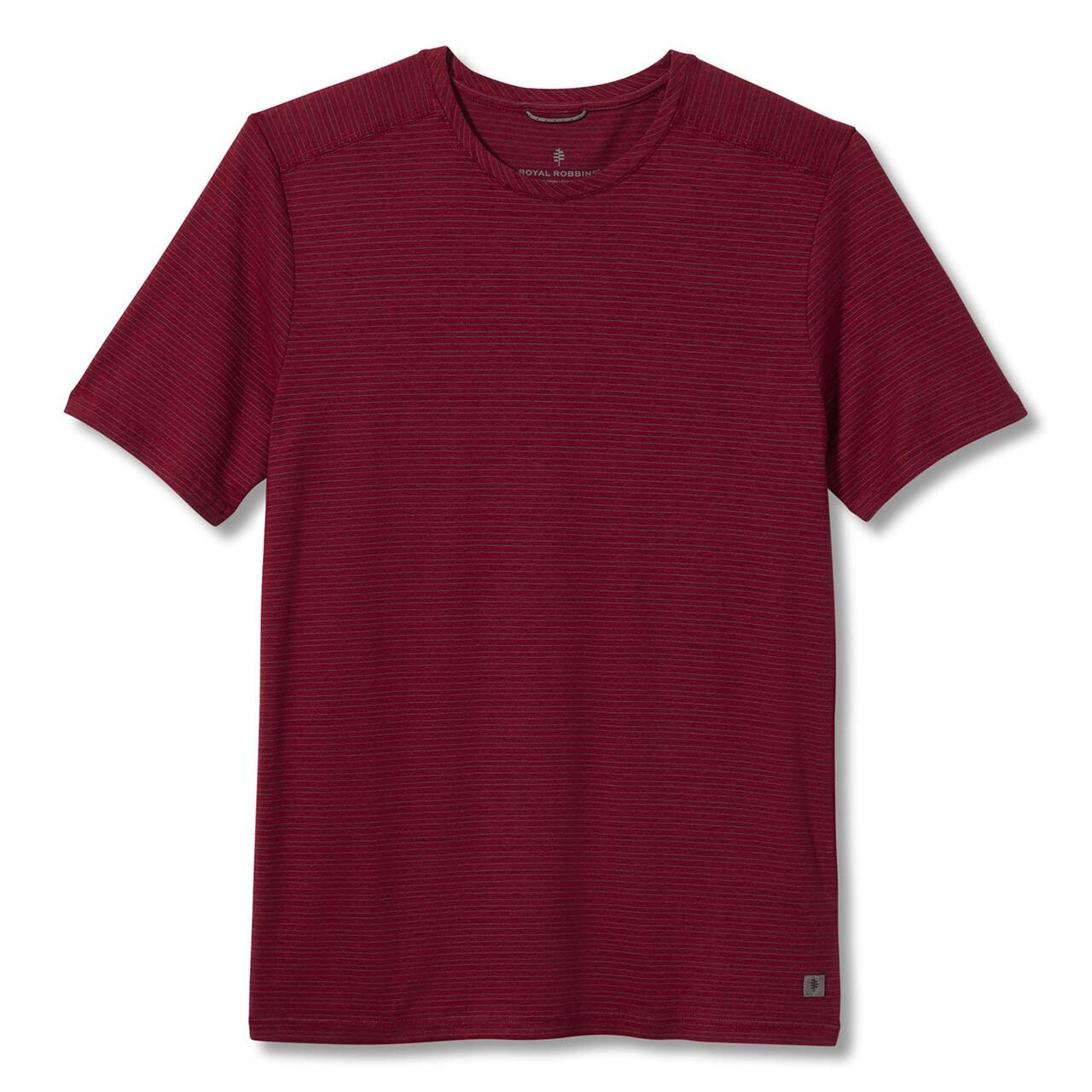 Se Royal Robbins Mens Vacationer Crew S/S (Rød (RASPBERRY STR) X-large) hos Friluftsland.dk