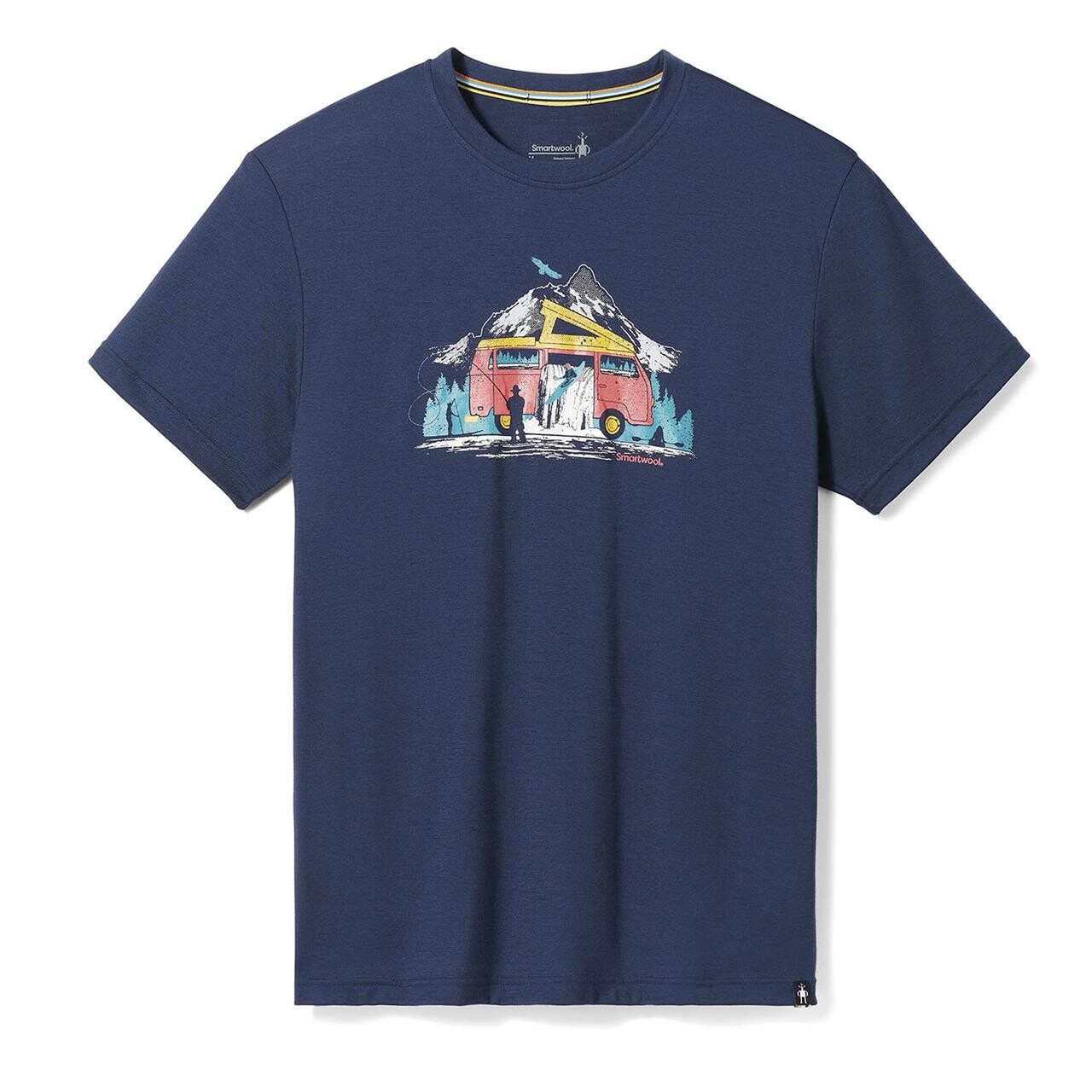 Se Smartwool River Van Graphic S/S Tee Slim Fit S2023 (Blå (DEEP NAVY) Small) hos Friluftsland.dk