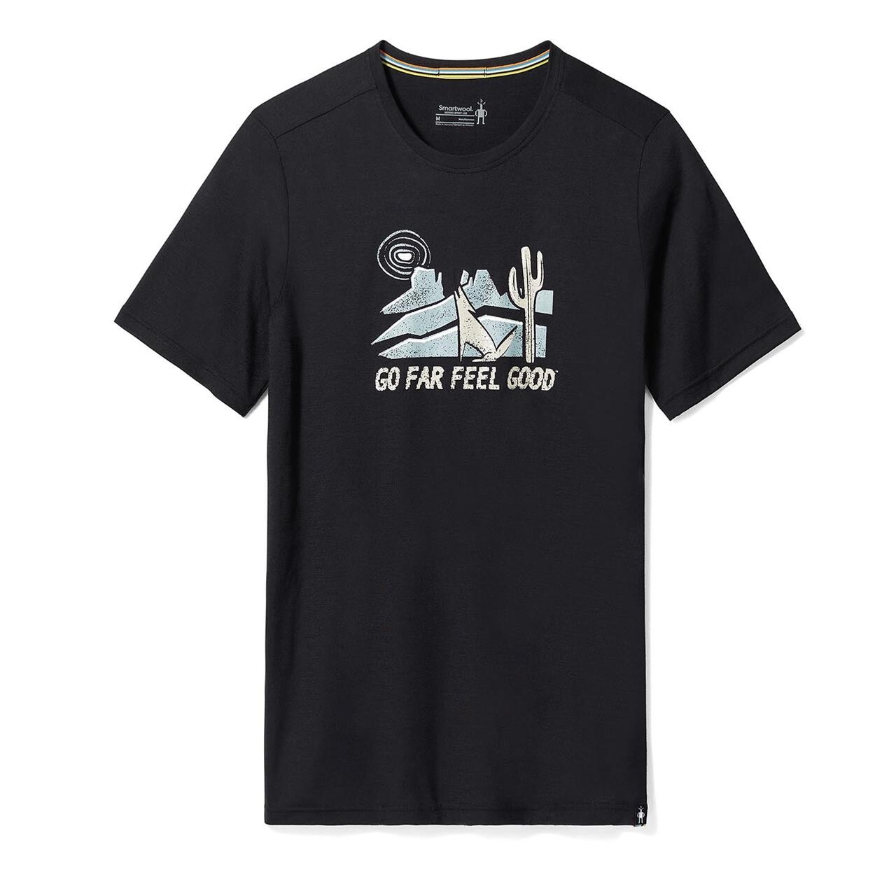 Se Smartwool Moonlight Desert Graphic SS Tee Slim Fit (Sort (BLACK) Large) hos Friluftsland.dk