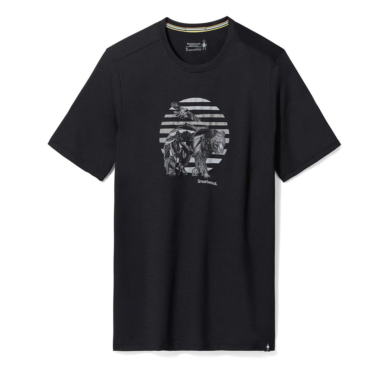 Se Smartwool Companion Trek Graphic S/S Tee Slim Fit (Sort (BLACK) Medium) hos Friluftsland.dk