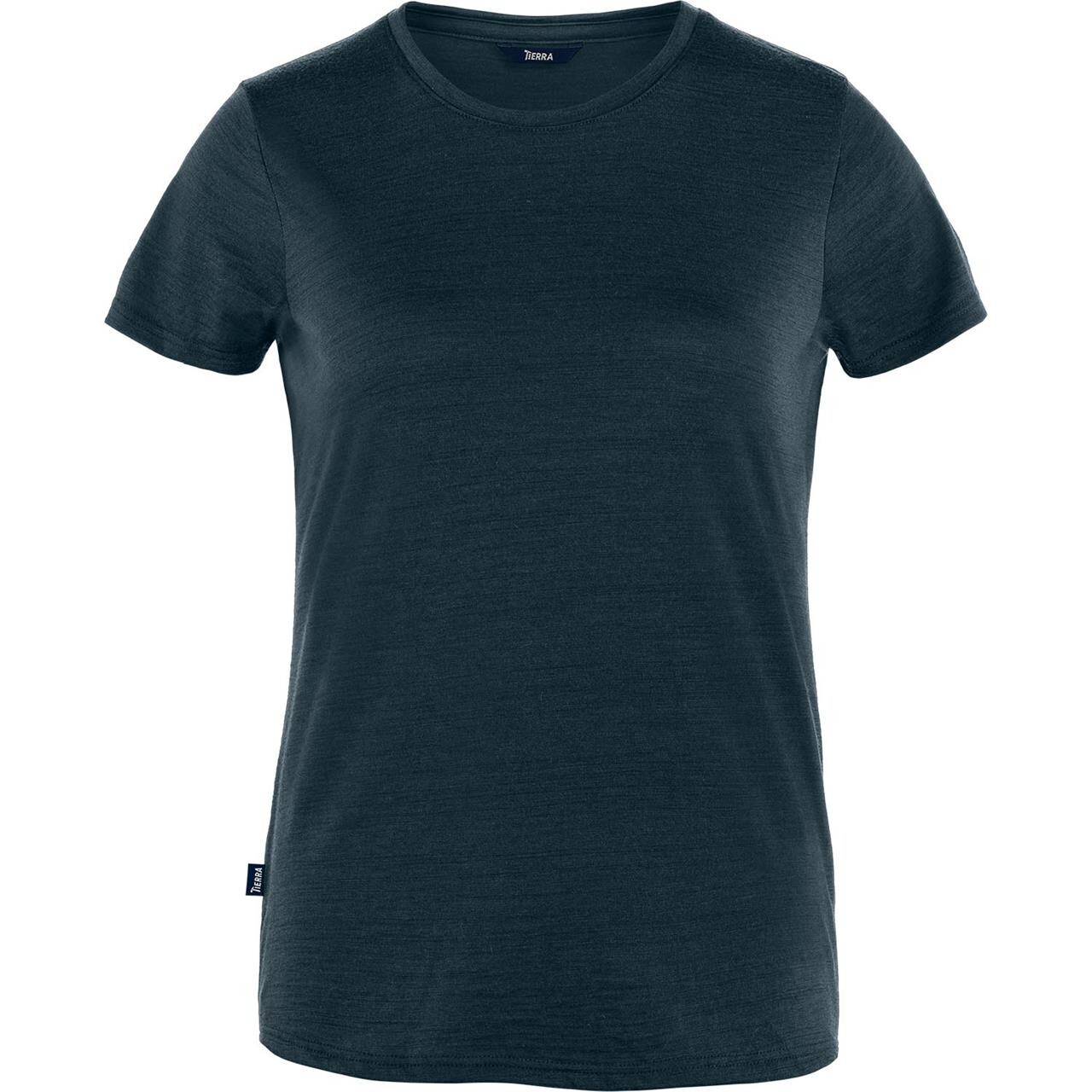 Tierra Womens Woolpa Tee Blå Moonless Navy