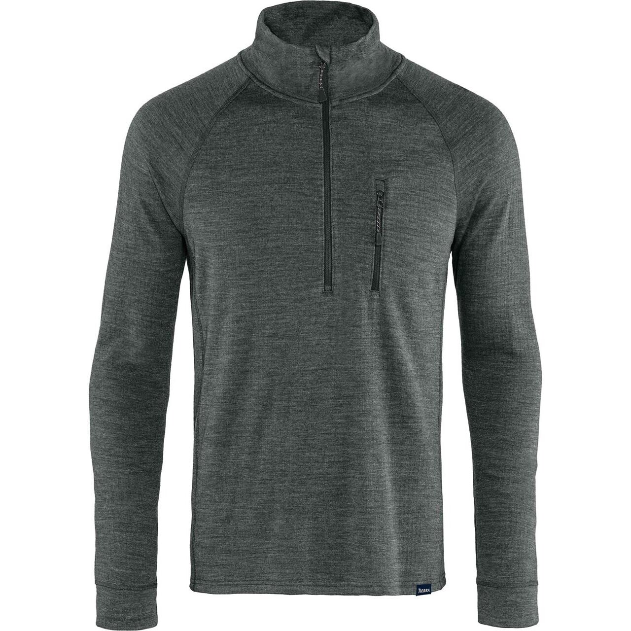 Se Tierra Mens Templet Midlayer Q-Zip (Sort (BLACK MELANGE) X-large) hos Friluftsland.dk