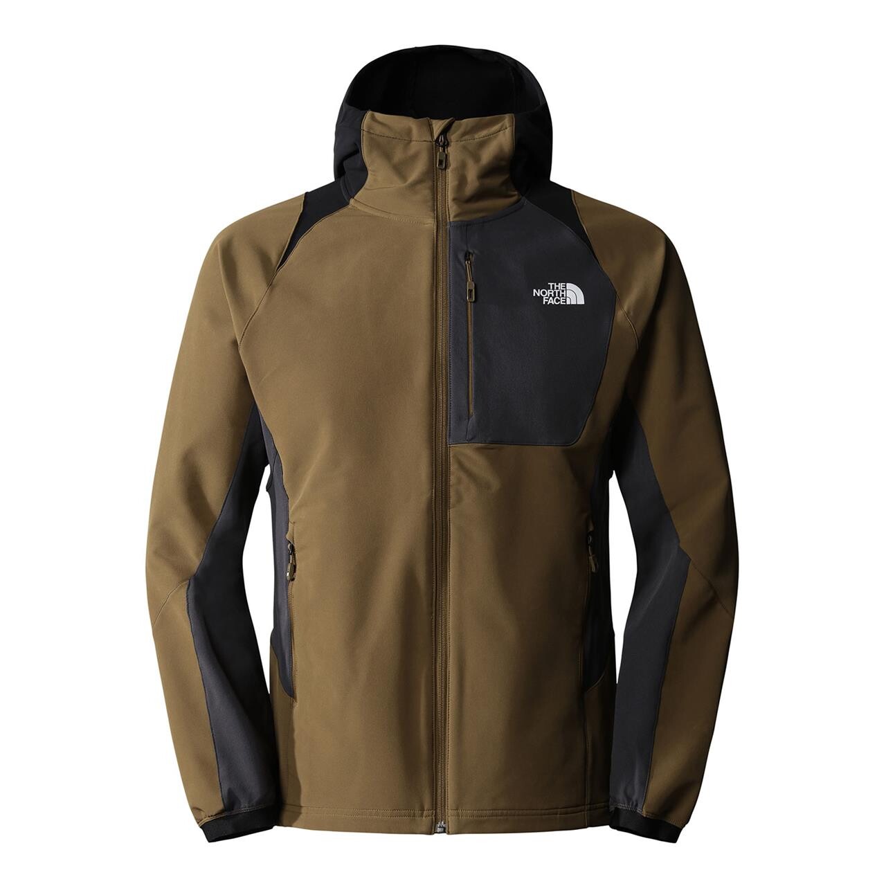 The North Face Mens Ao Softshell Hoodie (GREEN (MILITARY OLIVE/ASPH GREY/BLK) Medium (M))