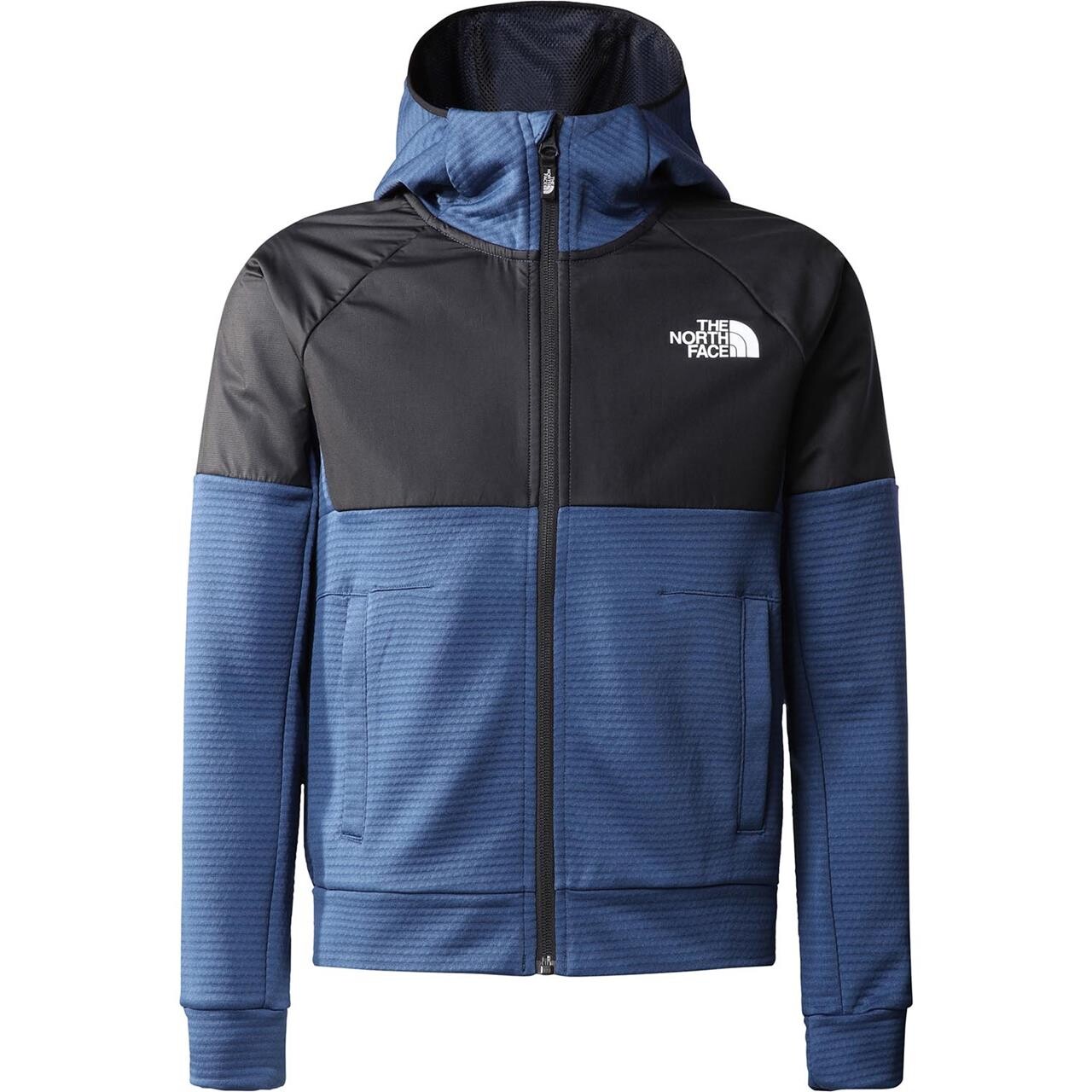 Se The North Face Youths Mountain Athletics Full Zip Hoodie (Blå (SHADY BLUE) Medium) hos Friluftsland.dk