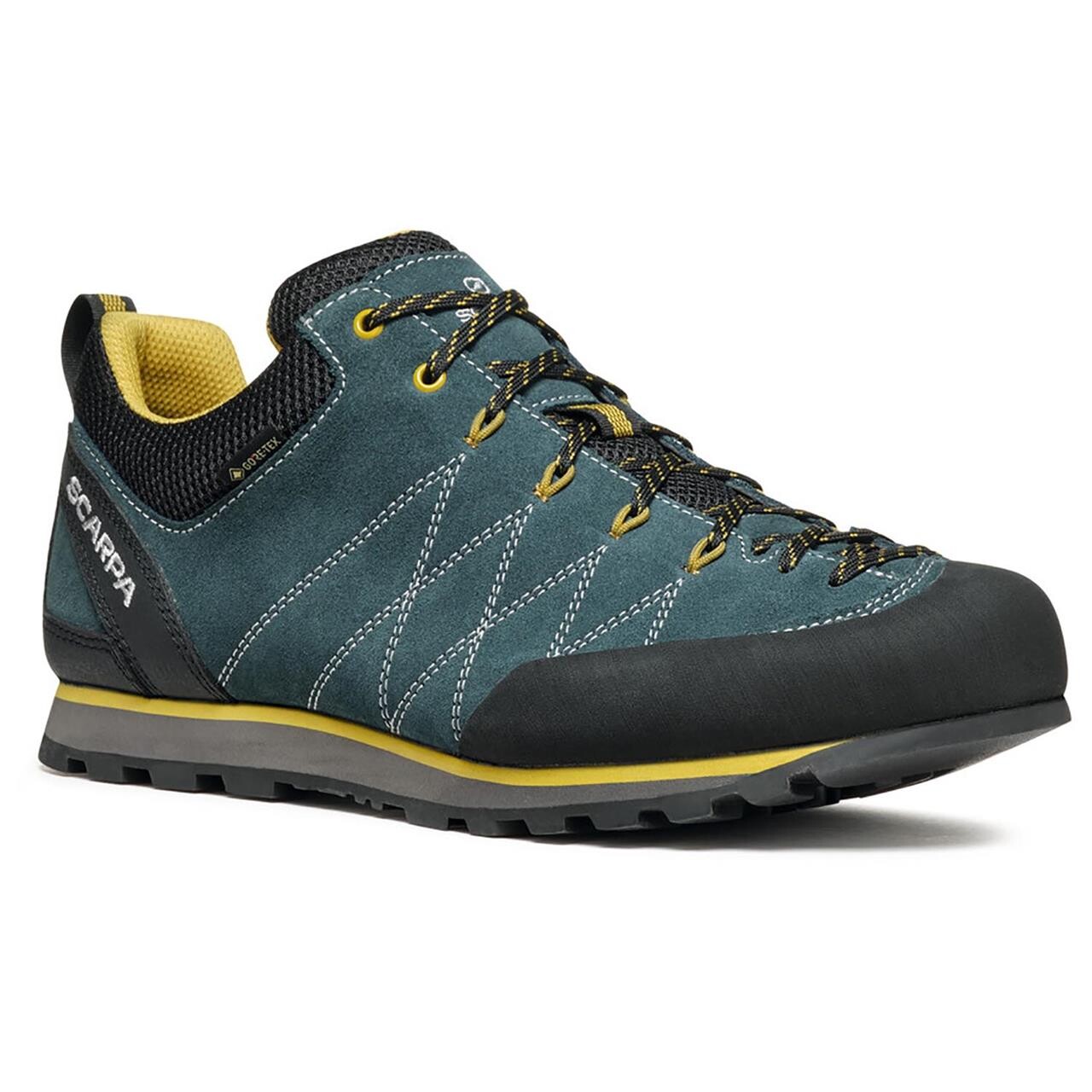 Se Scarpa Mens Crux GTX (Blå (PETROL/MUSTARD) 45) hos Friluftsland.dk