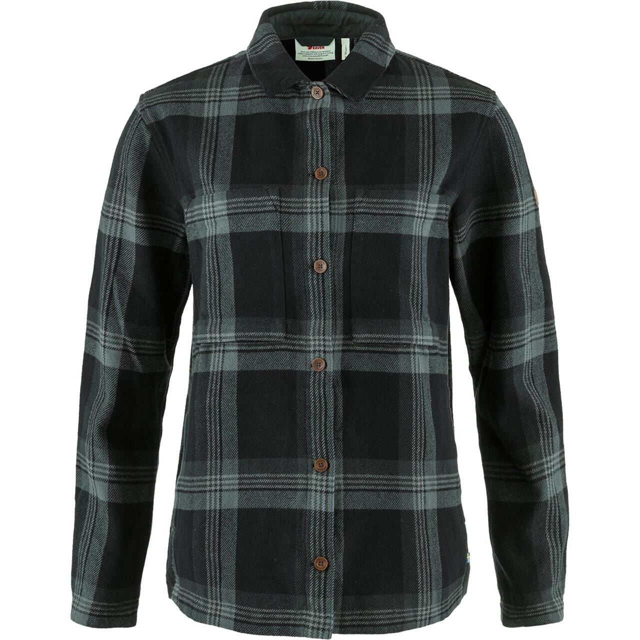 Fjällräven Womens Singi Flannel Overshirt (Sort (BLACK-IRON GREY/550-048) Large)