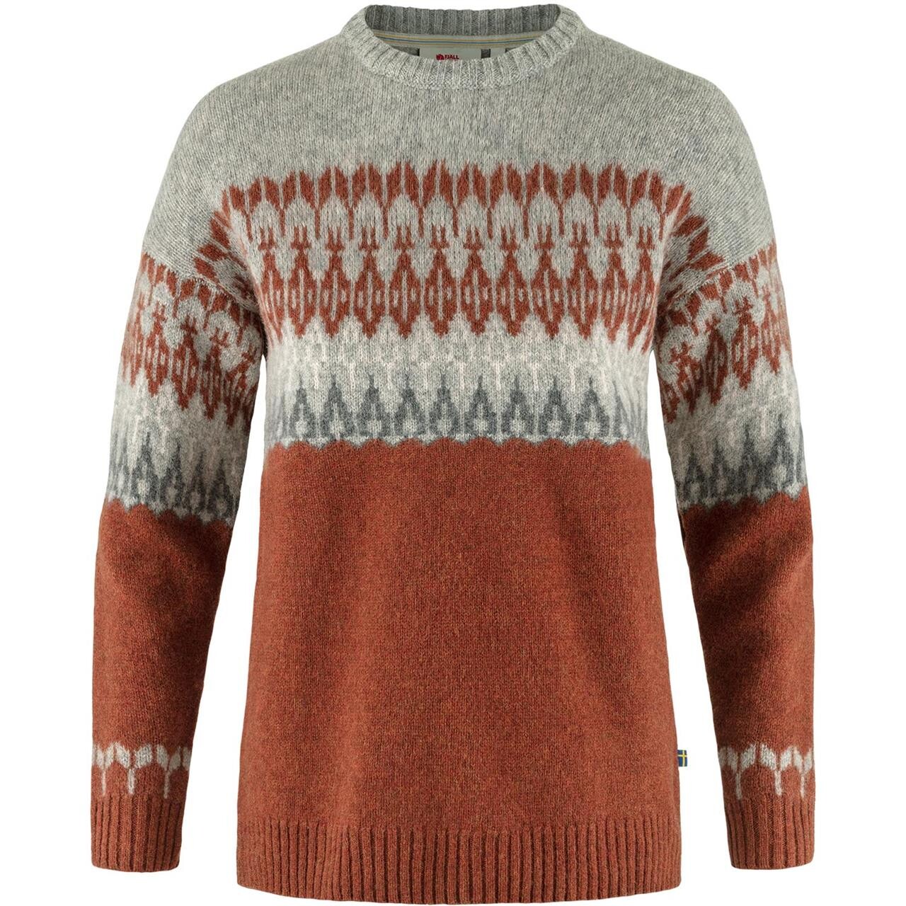 Fjallraven Womens Övik Path Knit Orange Autumn Leaf Grey/215 020 X Small