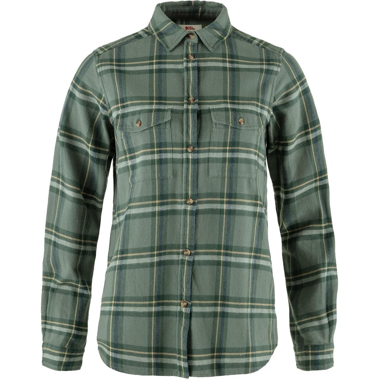 Fjällräven Womens Évik Heavy Flannel Shirt (Grøn (PATINA GRN-DEEP PATINA/614-679) X-large)