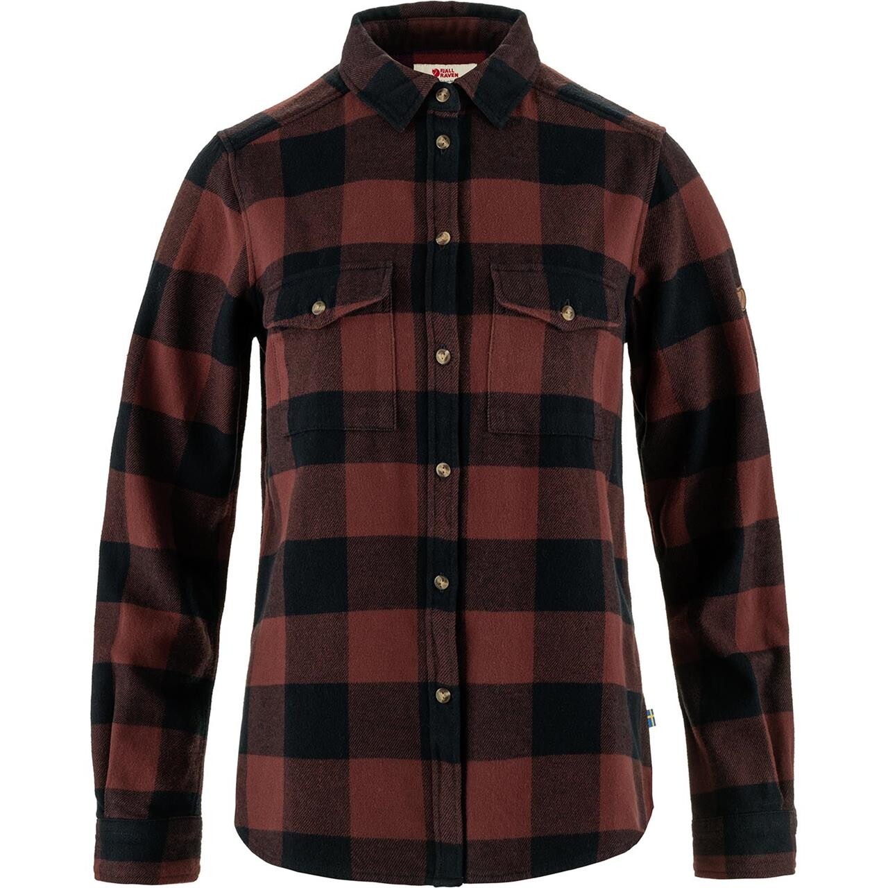 Fjällräven Womens Évik Heavy Flannel Shirt (Blå (DARK NAVY-MAROON/555-352) X-large)