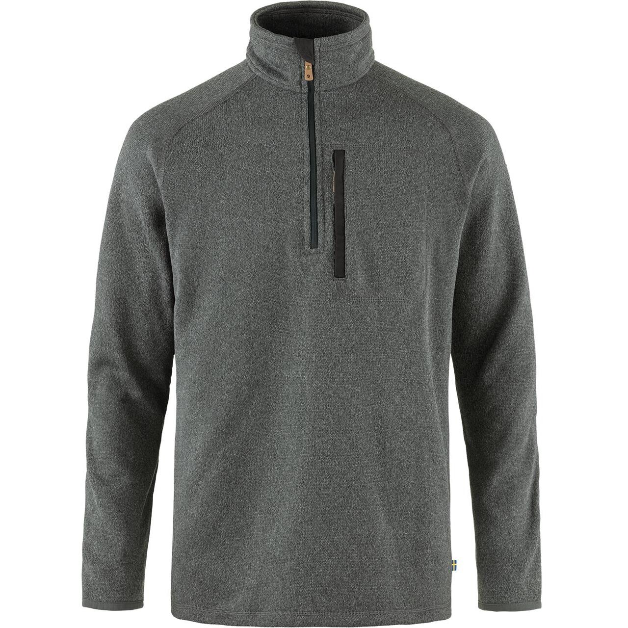 Fjällräven Mens Övik Fleece Half Zip (Grå (DARK GREY/030) Large)