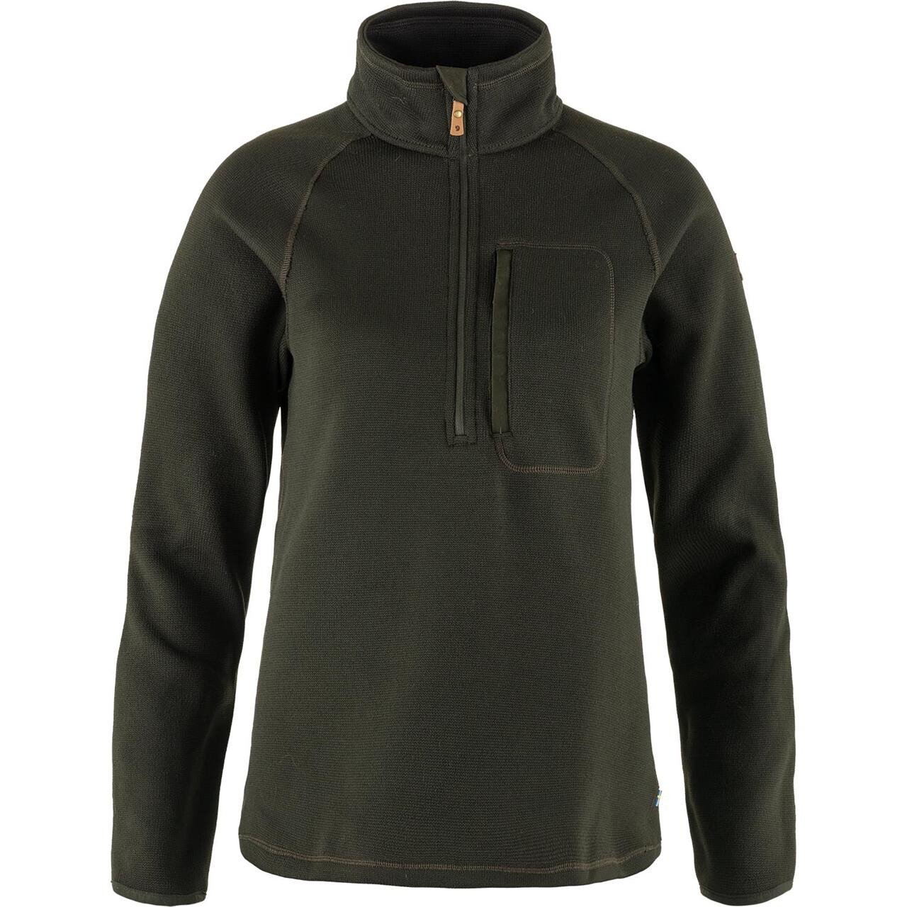 Fjällräven Womens Övik Fleece Half Zip (Grøn (DEEP FOREST/662) Large)