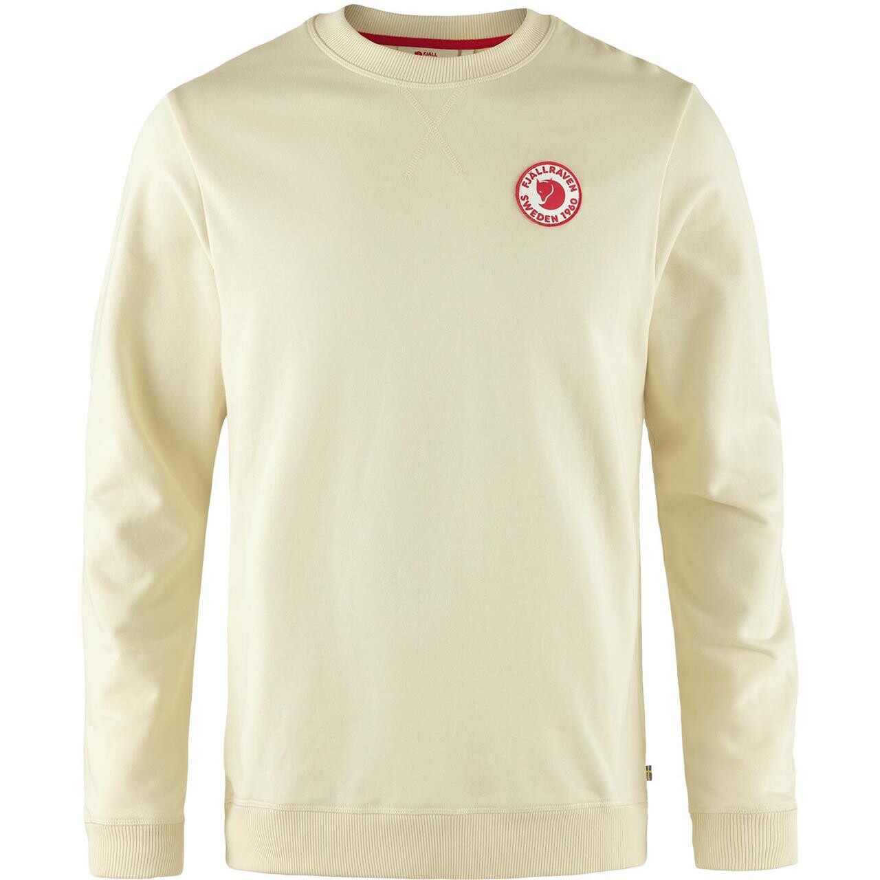 Fjallraven Mens 1960 Logo Badge Sweater Hvid Chalk White 113