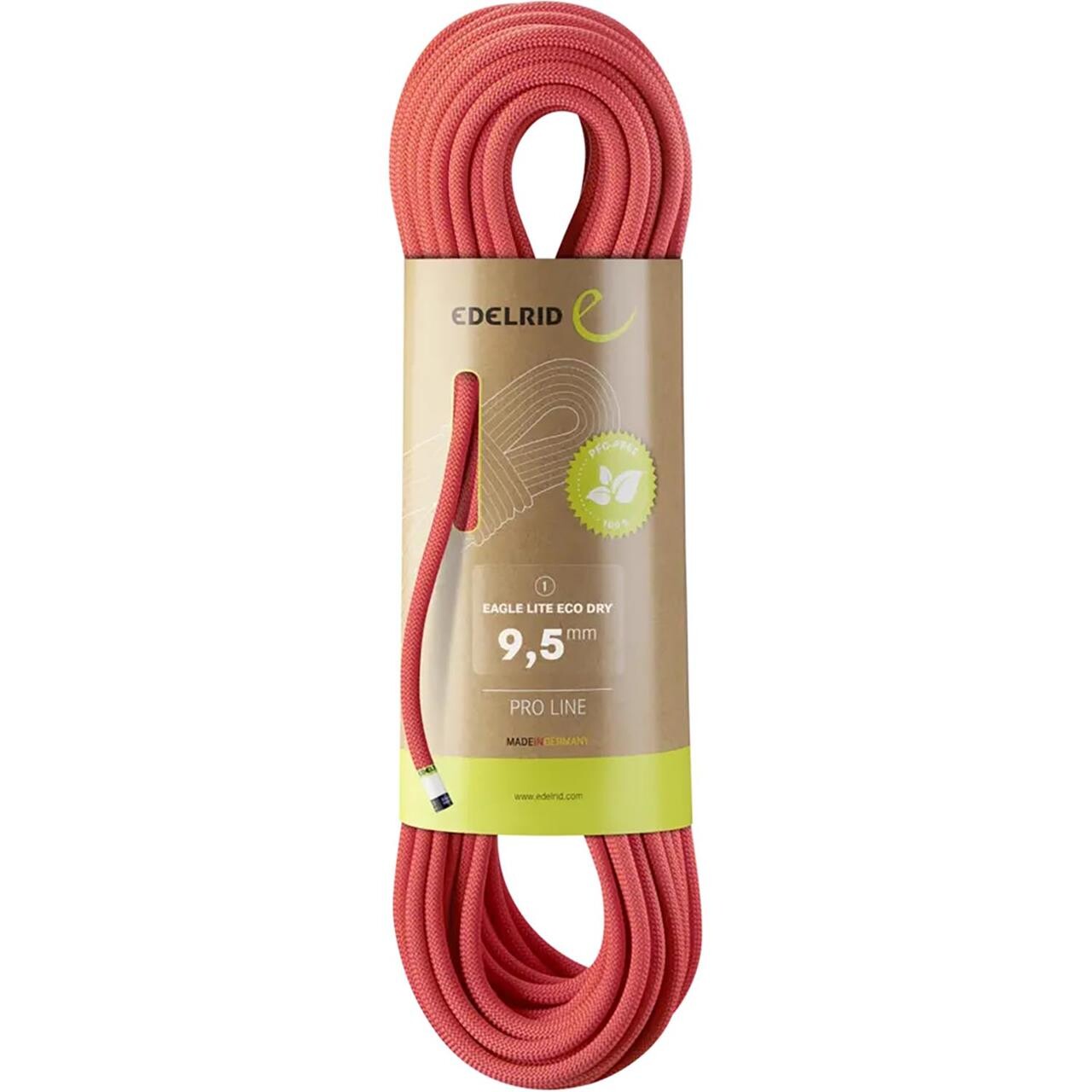 Edelrid Eagle Lite Eco Dry 9,5mm (Rød (NEON CORAL) 60 M)