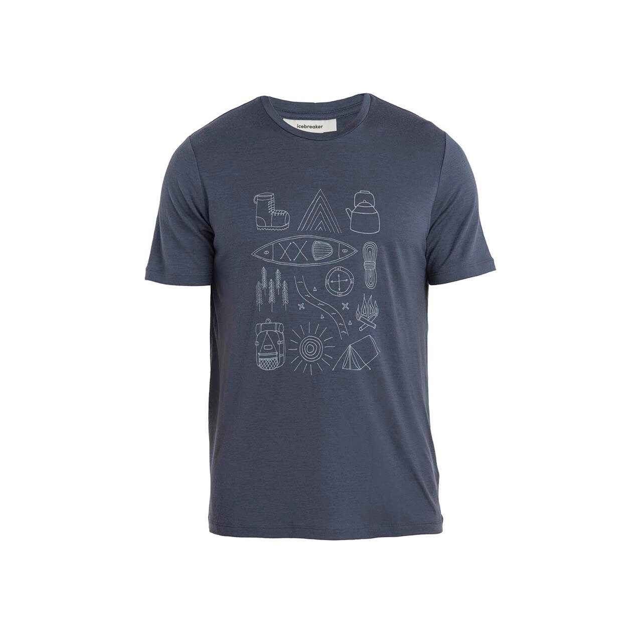 Billede af Icebreaker Mens 150 Tech Lite II S/S Tee Camp Essen (Grå (GRAPHITE) Small)