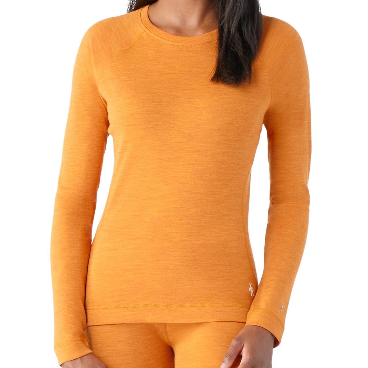 Womens Cl Thermal Merino Base Layer Crew Orange Marmalade Heather Large Fra Smartwool