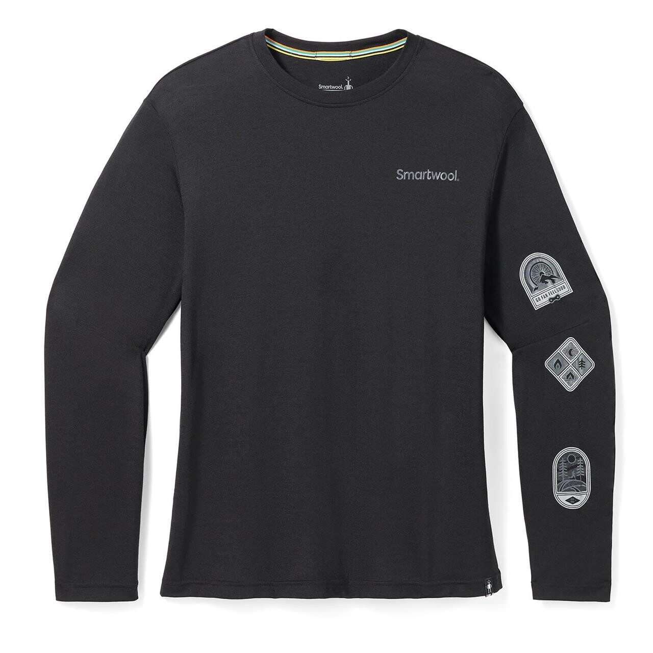 Se Smartwool Mens Outdoor Patch Graphic L/S Tee (Sort (BLACK) X-large) hos Friluftsland.dk