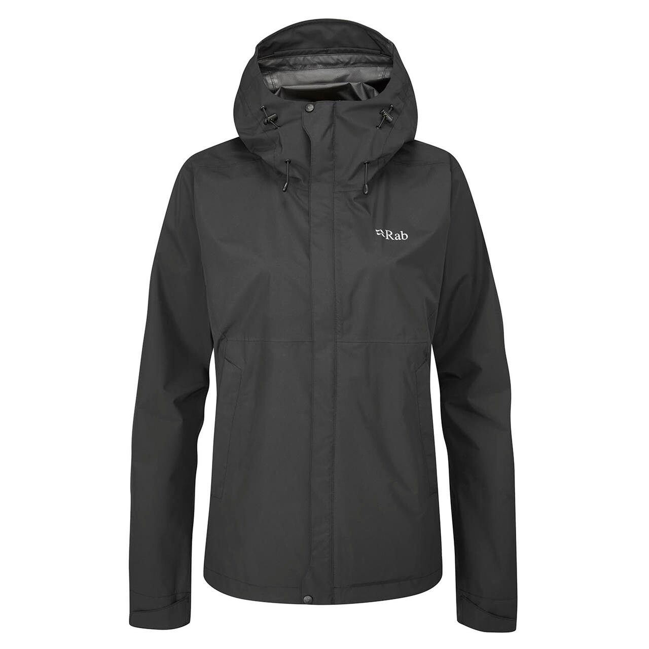 Se RAB Womens Downpour Eco Jacket (Sort (BLACK) X-large) hos Friluftsland.dk