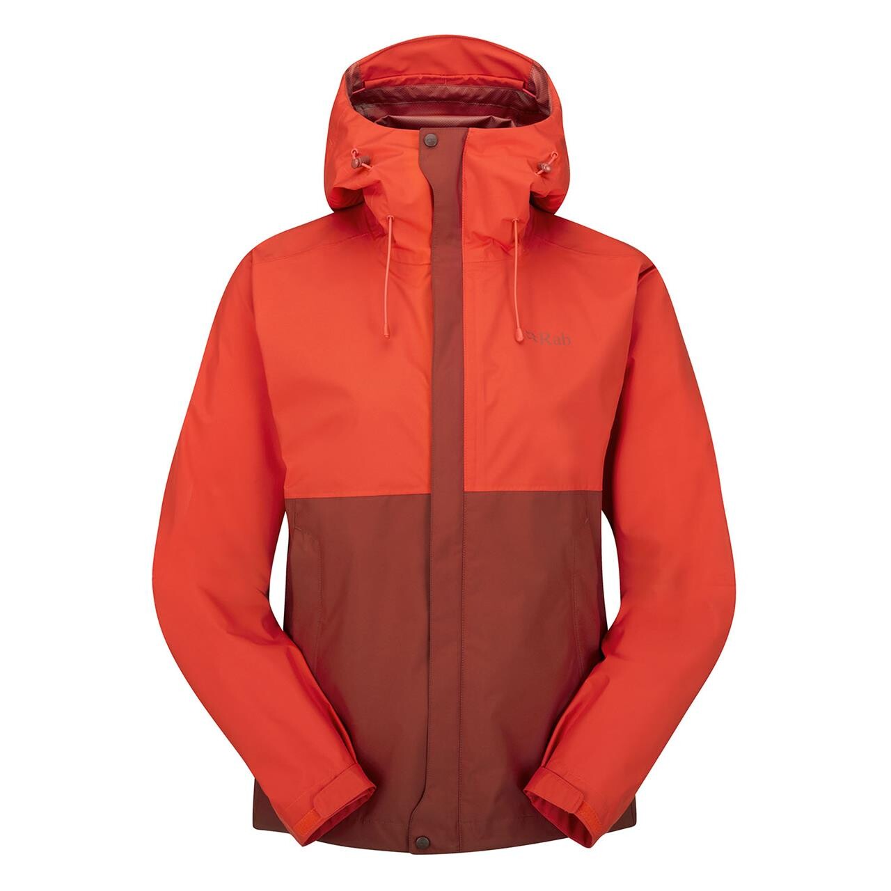 Se RAB Womens Downpour Eco Jacket (Rød (RED GRAPEFRUIT/TUSCAN RED) Medium) hos Friluftsland.dk