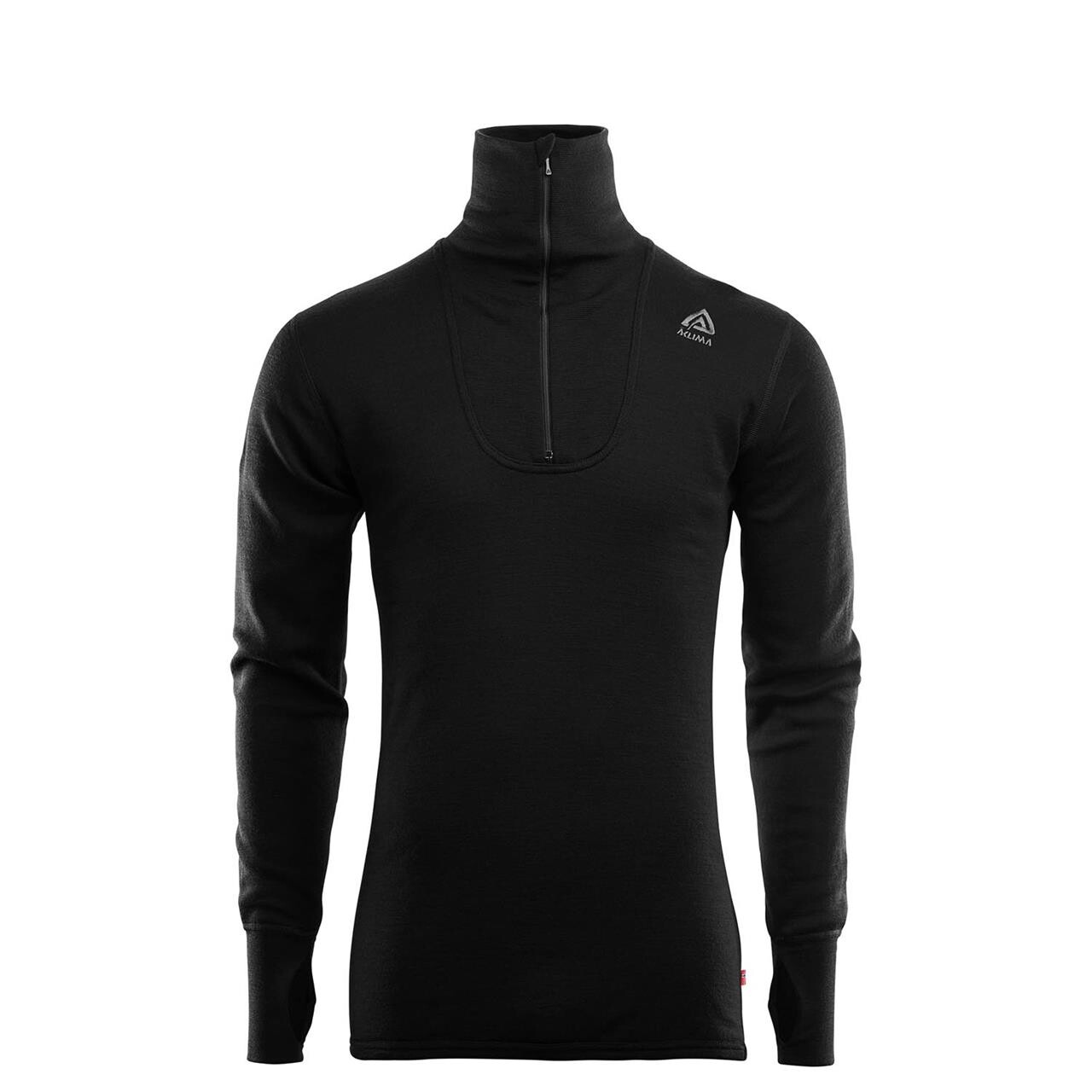 Aclima Mens Doublewool Polo Sort Jet Black/marengo X Small