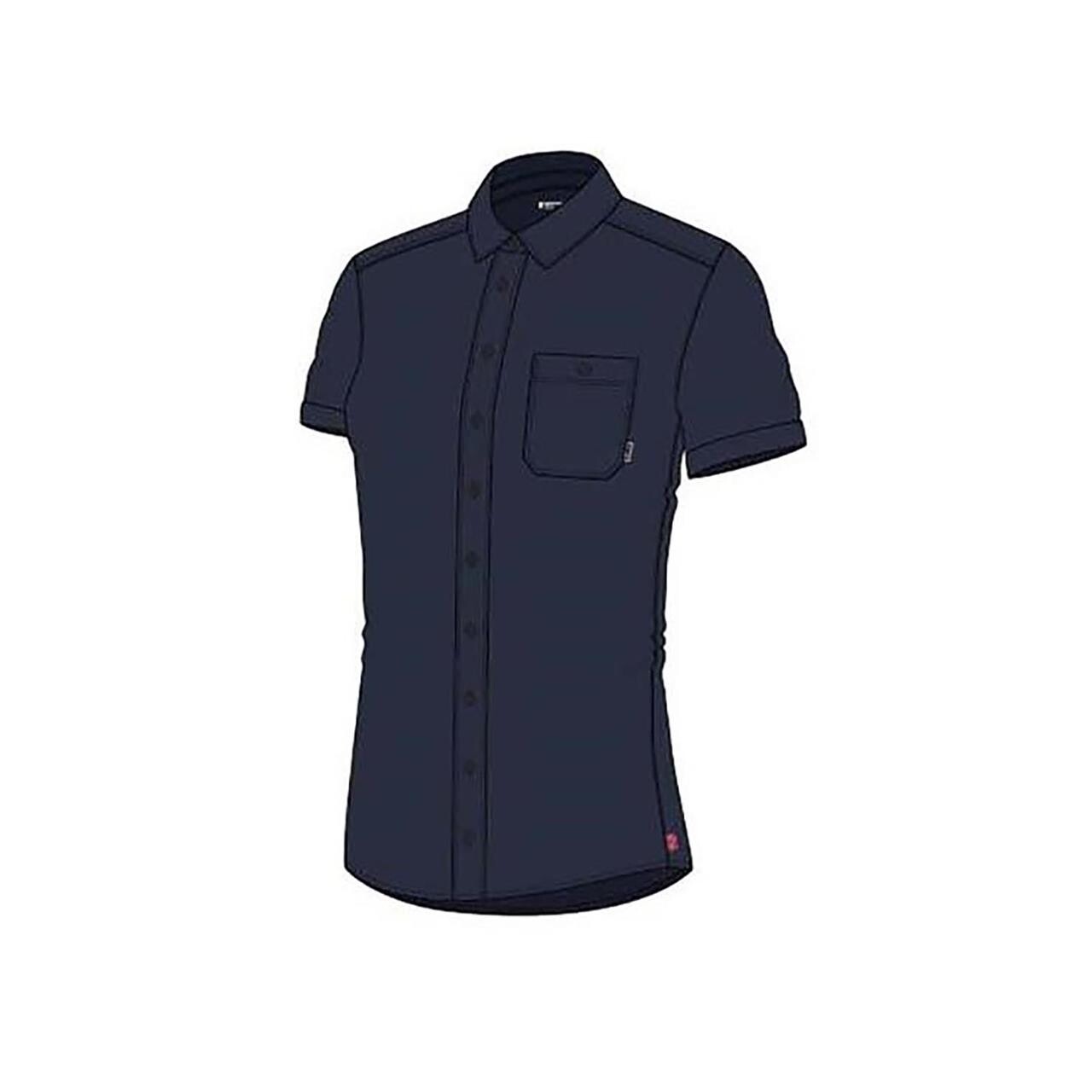 Se Aclima LeisureWool Woven Wool Short Sleeve Shirt Woman - Navy Blazer - L hos Friluftsland.dk