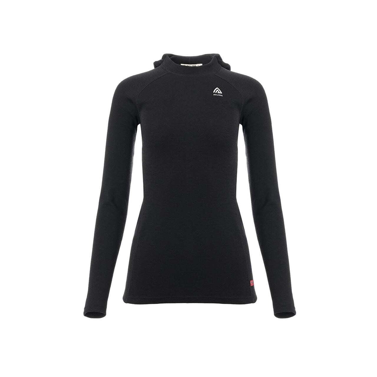 Se Aclima Womens WarmWool Hoodsweater V2 (Sort (JET BLACK) X-large) hos Friluftsland.dk