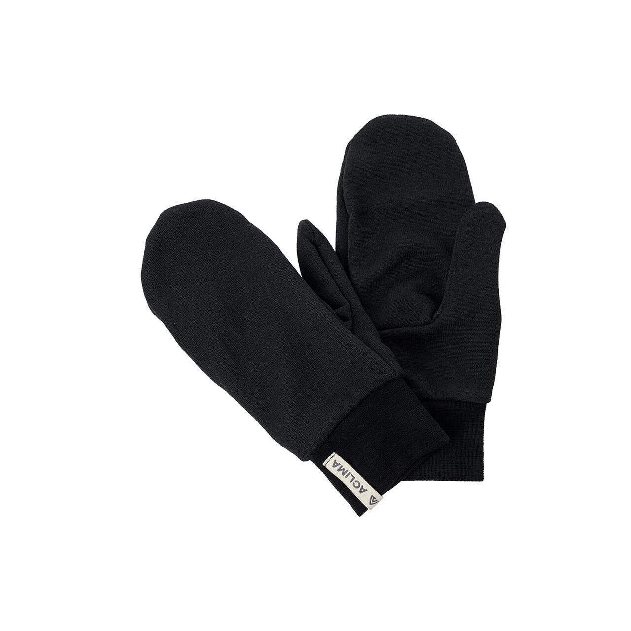 Aclima Woolterry Liner Mittens Sort Jet Black