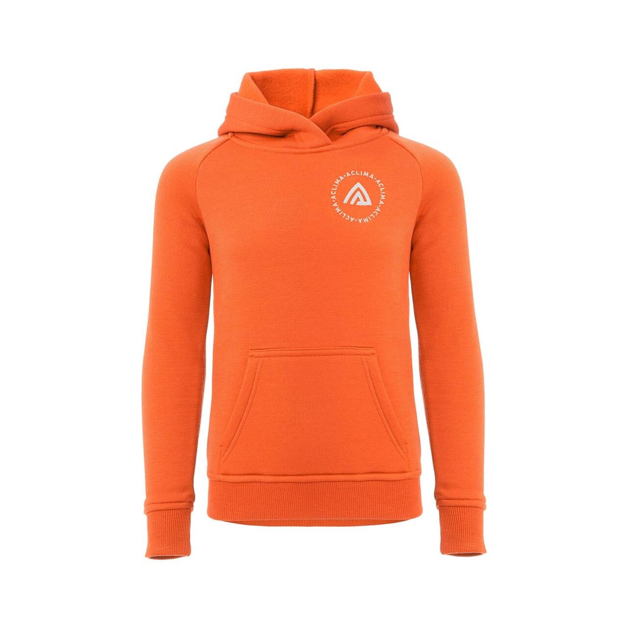 Kids Fleecewool V2 Hoodie Orange Tiger 160 Cm Fra Aclima