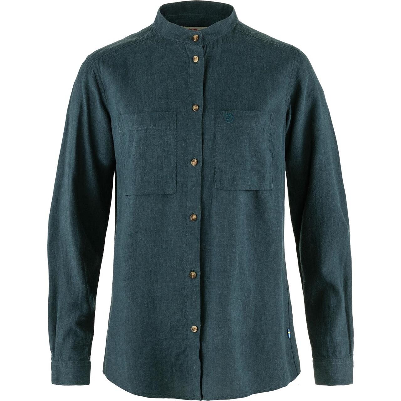 Fjallraven Womens Övik Hemp Shirt L/s Blå Mountain Blue/570 X Small