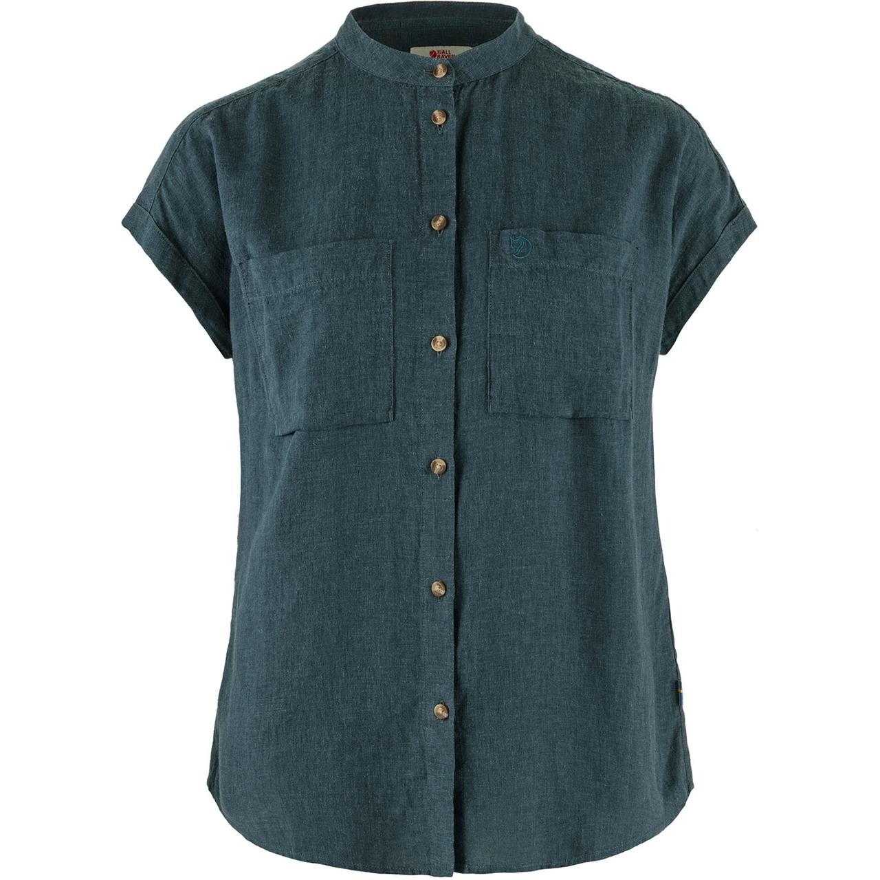 Fjällräven Womens Évik Hemp Shirt S/S (Blå (MOUNTAIN BLUE/570) Large)
