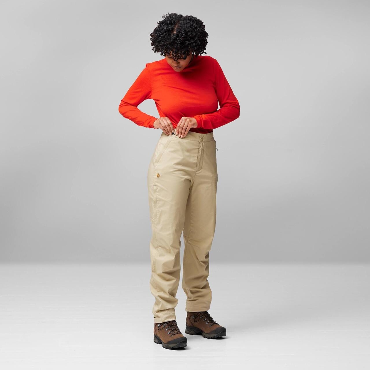 Womens Abisko Hike Trousers Hvid Fossil 118 44 Fra Fjällräven