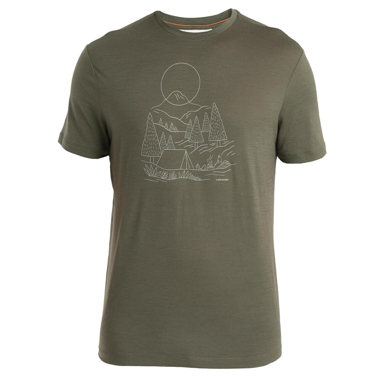 Icebreaker Mens 150 Tech Lite Iii Ss Tee Sunset Camp Grön Loden X Large