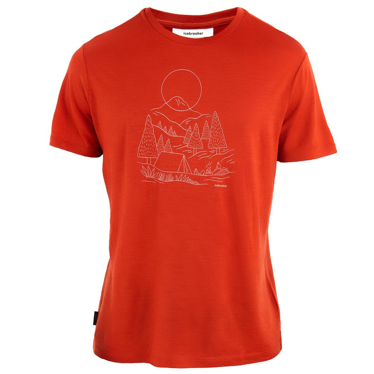 Icebreaker Mens 150 Tech Lite Iii Ss Tee Sunset Camp Orange Molten X Large