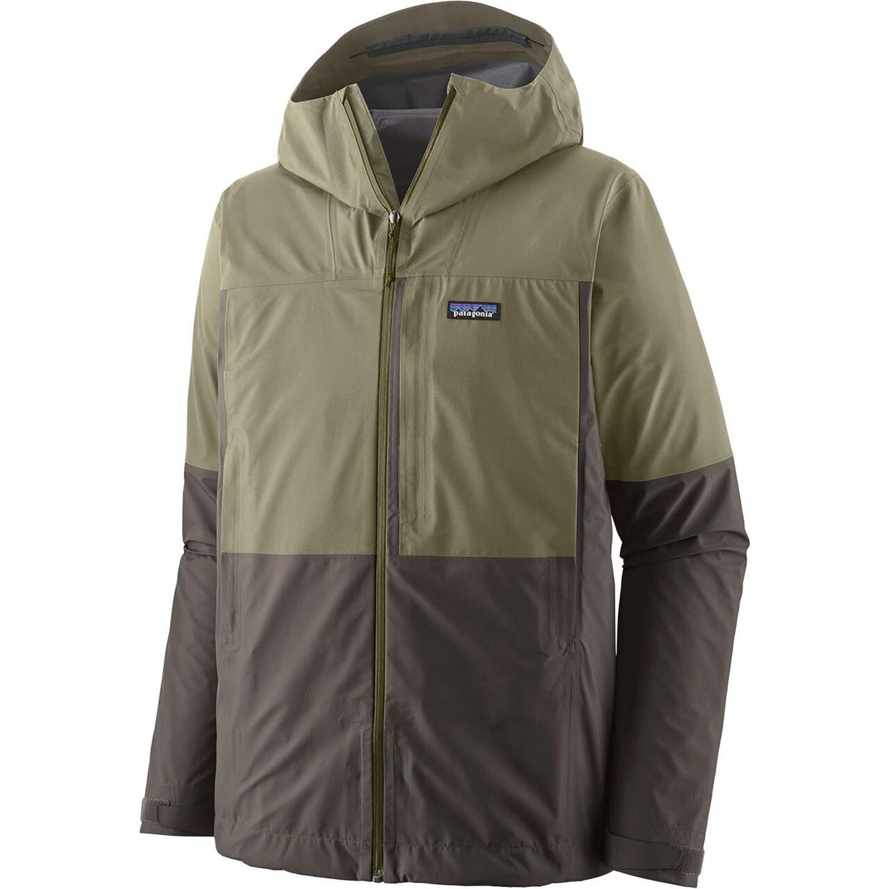 Patagonia Mens Boulder Fork Rain Jacket (Grøn (FORGE GREY W/RIVER ROCK GREEN) Small)