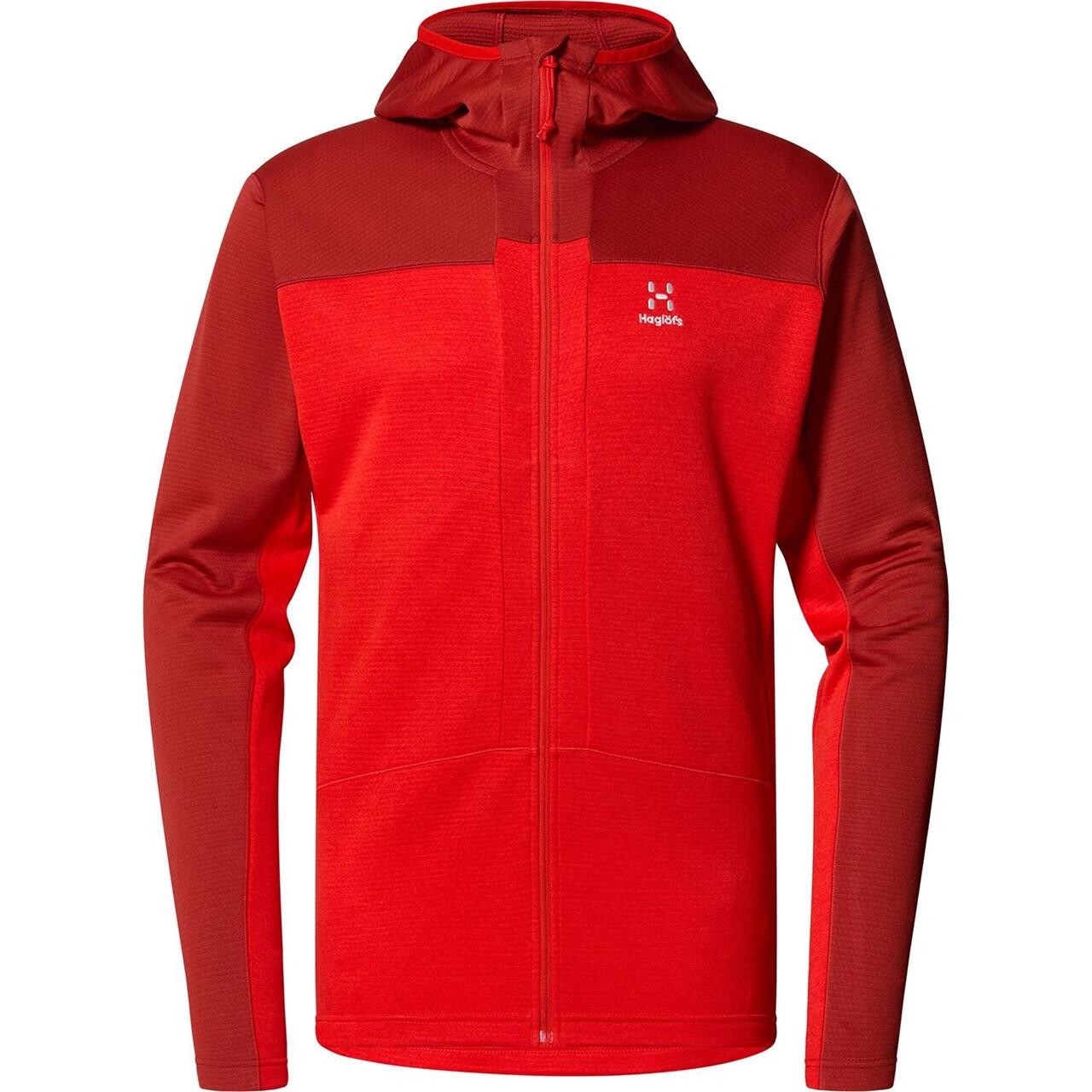 Se Haglöfs Mens Roc Flash Mid Hood (Rød (CORROSION/ZENITH RED) X-large) hos Friluftsland.dk