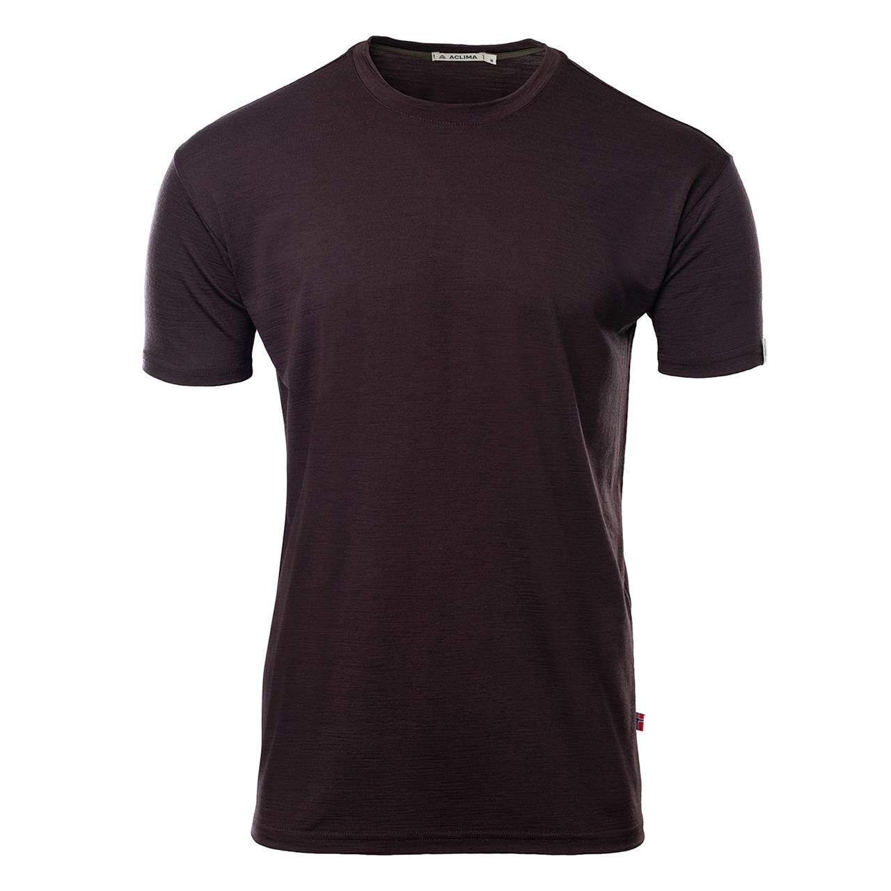 Aclima Mens Lightwool 180 Classic Tee Lilla Chocolate Plum Xx Large