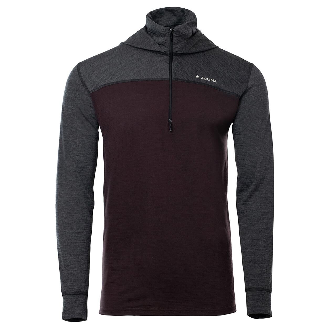 Aclima Mens Lightwool 180 Hoodie Lila Chocolate Plum/marengo Medium
