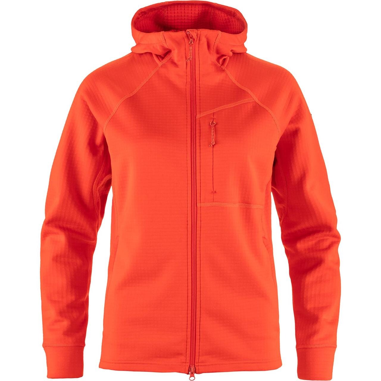 Fjällräven Womens Abisko Grid Fleece Hoodie (Orange (FLAME ORANGE/214) Small)