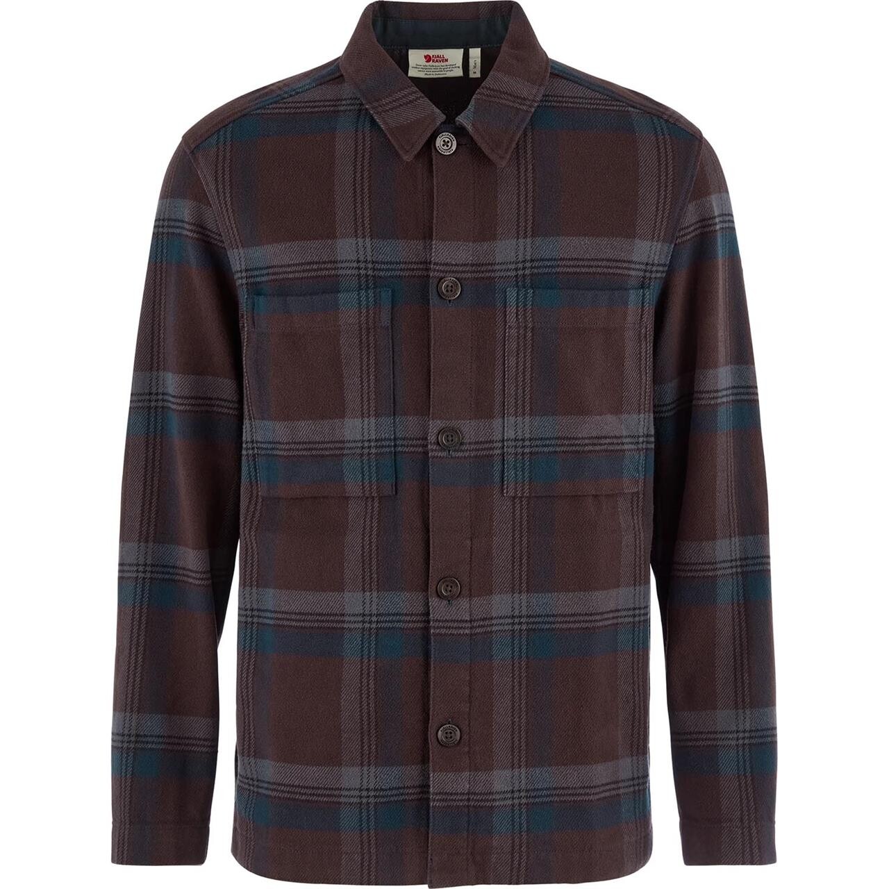 Fjällräven Mens Singi Flannel Overshirt (Brun (BLACK OAK-DARK NAVY/294-555) X-small)