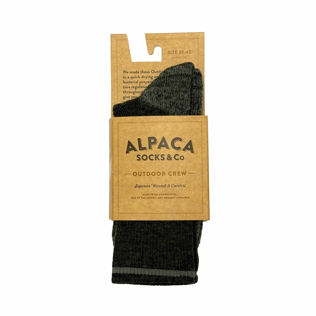 Alpaca Outdoor Merino Crew Grøn Grigioverde Metallic