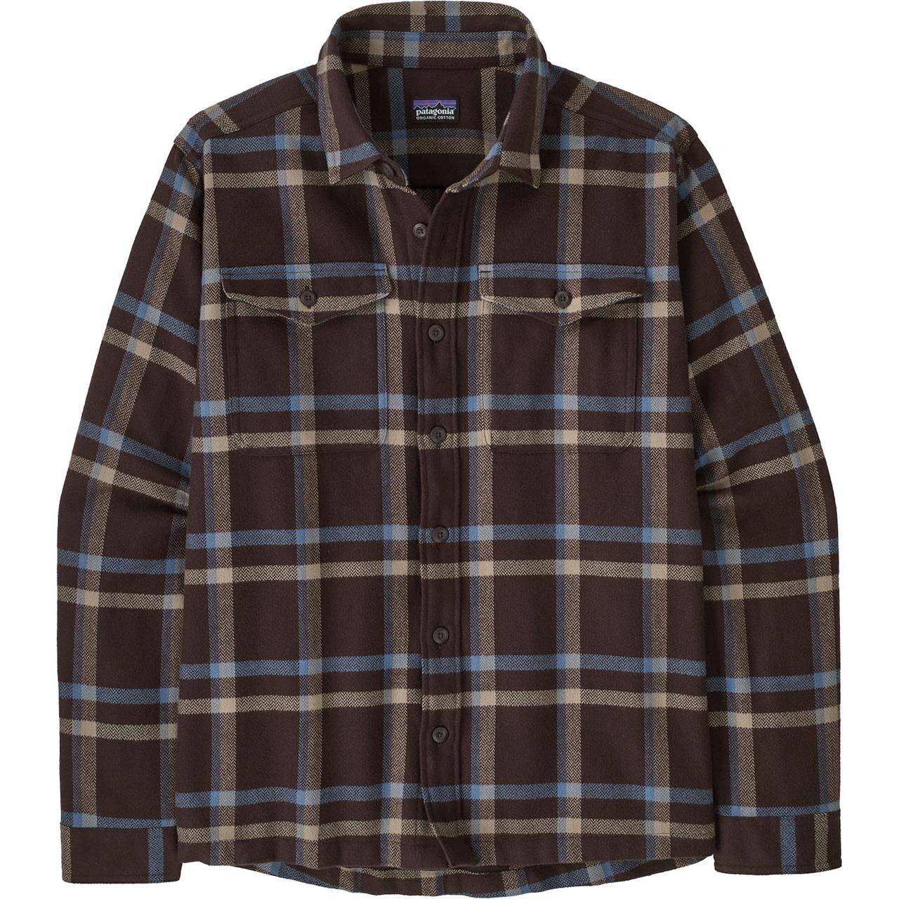 Patagonia Mens Fjord Flannel Shirt (Brun (CROSSING: DEN BROWN) Small)