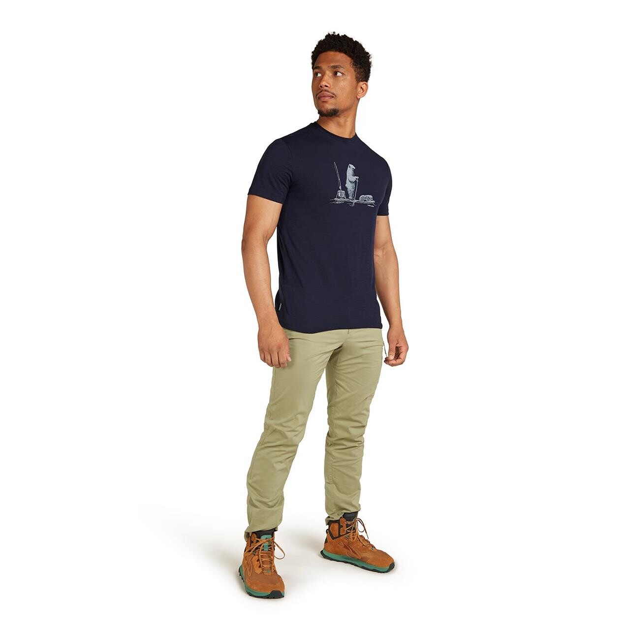 Icebreaker Mens Merino 150 Tech Lite S/s T Blå Midnight Navy/polar Paddle