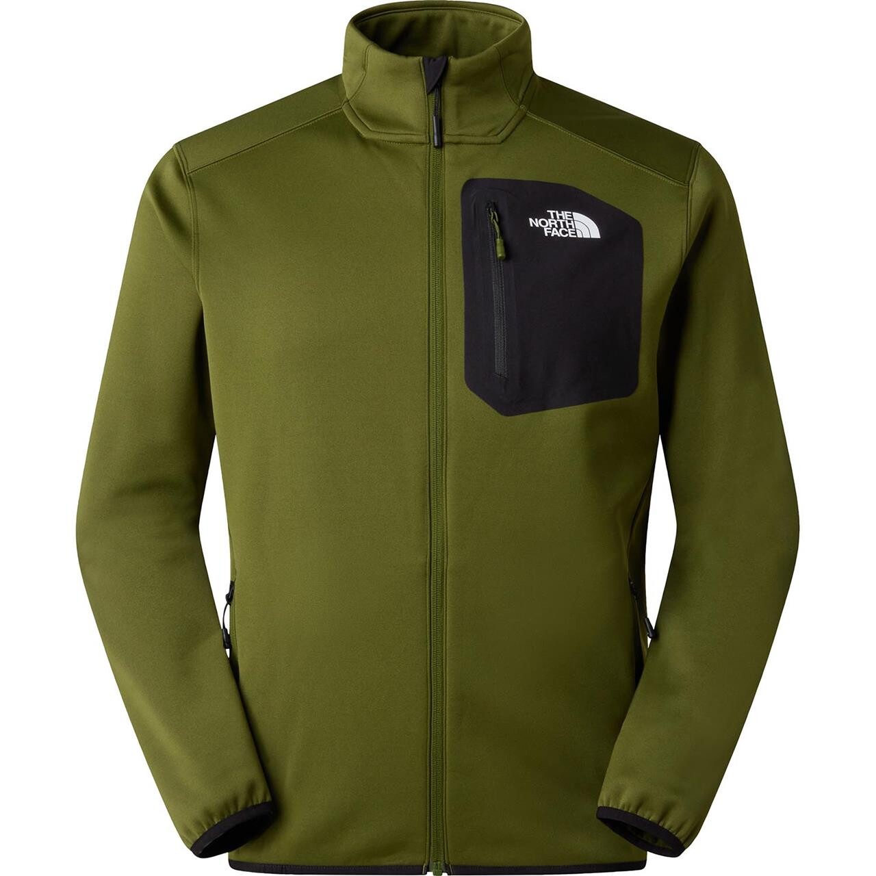 The North Face Mens Crest Full Zip (Grøn (WOODLAND GREEN/TNF BLAC) X-large)