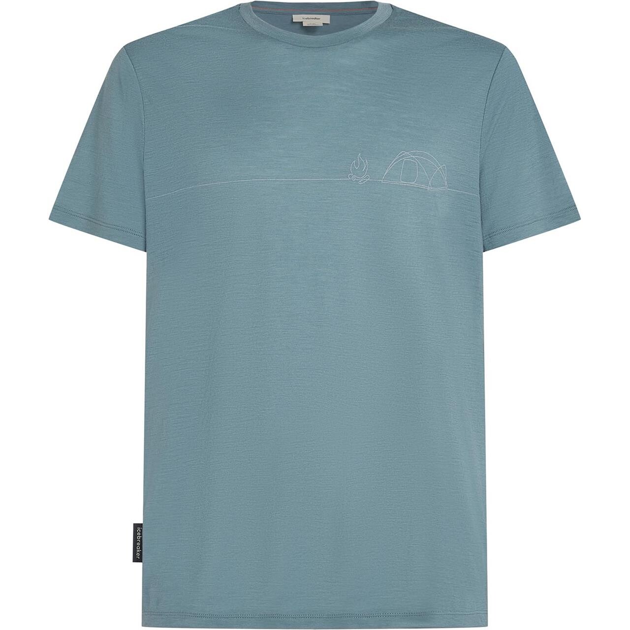 Icebreaker Mens 150 Tech Lite S/S T Single Line Camp (Blå (BLUE ASH) X-large)